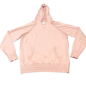 Athleta Evergreen Hoodie Sweater Large Hydrangea Pink 657814-06 Knit Pullover